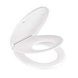 Besseres Material: Der WC sitz mit kindersitz besteht aus Duroplast（Einschließlich Kindersitze）, der gesünder, hitzebeständiger und ästhetischer als Polypropylen (PP) ist und die Belastung beträgt 175 kg. Die Oberfläche ist nicht leicht zu zerkratzen, verändert nicht die Farbe und hat ein Porzellan-Gefühl. Es ist auch antibakteriell und sehr praktisch.