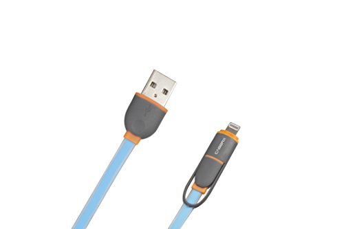 CABBRIX 2in1 Micro USB/Lightning Daten- und Ladekabel für iPhone 5 5S 6 6S 7 Plus, iPad Samsung Galaxy S3 S4 S5 S6, HTC, Nokia, Sony, Android, XBOX, PS4 2 Meter in blau