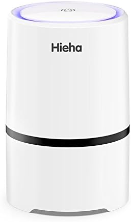 Hieha Portable Air Purifier with HEPA &amp; Active Carbon Filters Professional Desktop USB Air Filter for Home Office Hospital Smart Ionizer Filter Air Cleaner with LED Night Light No Ozone Removal of Smoke Smell Odor Bacteria