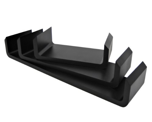 TS-Ideen Set von 3 schwarz Wandregal aus Holz Design Regal für CD DVD - 3