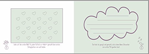 Geschenk zur Geburt für Geschwister: „Endlich großer Bruder-“ + „Hallo, kleine Schwester“-Buch (Erinnerungs-/Foto-Album,Öko, Recycling-Papier) - 3