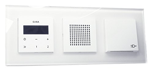 Preisvergleich Produktbild Gira Unterputz-Radio RDS Lautsprecher - Rahmen - Steckdose - Rahmen - Glas weiß