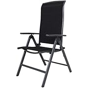 Chicreat Gepolsterter Klappstuhl mit hoher Rückenlehne, Aluminium - Grau/Schwarz