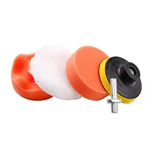 Electomania Pack of 5 3-inch Compound Drill Buffing Sponge Pads Kit for Car Sanding, Polishing, Waxing, Sealing Glaze