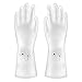 Produktbild SMARTRICH Waschhandschuhe, Reinigungsgummi für Küche, Badezimmer, Damen und Herren, passend für die meisten Hände, Nitril, Transparent B#, Hand Width 8CM