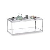 Espacio: mesa salón de 2 niveles para colocar vasos,  comida o tus revistas favoritas