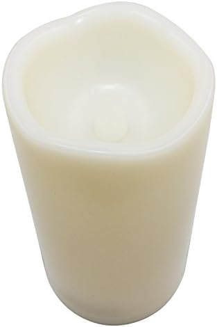 5" x 1 Flameless LED Candles Lights Flickering Candles Set with Remote Control Battery Operated Electric Real Wax Pillar Candles Realistic Dancing Mood Candles,Light Yellow