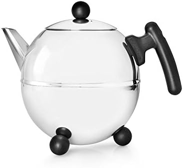 Bredemeijer 1.5 L Stainless Steel Teapot Bella Ronde, Silver/Black