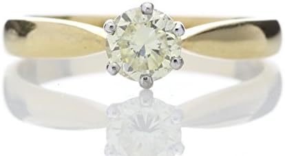 Precious Jewels UK - DIAMOND Engagment Ring Fancy Light Yellow I1 18ct Yellow Gold. Cert By AGI