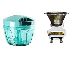 SATSUN ENTERPRISE Combo of New Handy Mini Fruit & Vegetable Chopper (375ML) and Electric Incense Burner Kapoor Dani