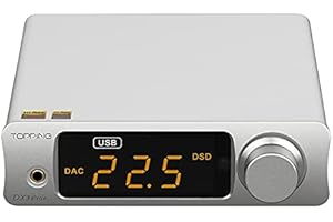 FANMUSIC Topping DX3 Pro+ ES9038Q2M Bluetooth 5.0 LDAC dekoder audio DSD512 DAC AMP NFCA wzmacniacz słuchawkowy, przedwzmacniacz, srebrny