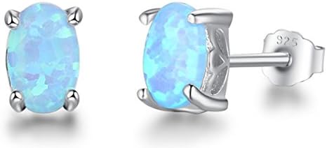 Dreamy Women Retro Four-claw 925 Sterling Silver White Fire Opal earrings stud Earrings Cultured Opals