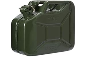 Oxid7® Bidon à carburant 10 litres en métal olive | Convient pour l'essence, le diesel & le bioéthanol | Bidon à essence 10L avec homologation UN & type de construction testé