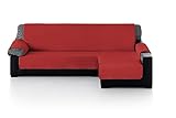 Fabricado en España Eiffel Textile Chaise Longue Cubre Sofá Acolchado, Brazo Derecho 240, 100% Poliester, Granate, 240x200x4 cm