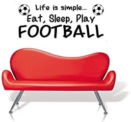 Life is simple eat sleep and play football vinyl wall art sticker decor room poster