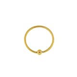 eeddoo goldenes Flexibles KLEMMRING Piercing 8mm - für Septum-, Nasen-, Ohr-, Brust-, Helix-,Tragus-, Bauchnabel-, Intimpiercings - aus nickelfreiem Edelstahl (Gold Steel) - BCR Ball Closure Ring