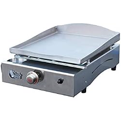 Plancha Tonio - Plancha LAGOA 2 à 6 personnes - Gaz butane propane - Plaque de cuisson inox - Caisson Tout Inox - 2600 W - Allumage Piezzo Mécanique - Fabrication 100 % Française