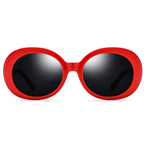 Preisvergleich Produktbild Duhongmei123 Mode Brillen New Plate Ellipsentrainer Sonnenbrillen Female Retro Fashion Polarized Sonnenbrillen Herren Red Frame Grau Lens UV400 Protection Occhiali