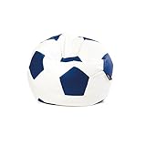 puff forma balon Medidas Puff Futbol 60 cm Diámetro - Tejido Polipiel alta resistencia fabricada en España - Doble cremallera, Relleno de Poliestireno expandido de alta recuperación y gran volumen incluido, 200% Diseñado y fabricado en España por Mipuf.es.