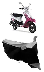 ZANTEX All Weather Protection & Semi Waterproof Bike Cover Compatible with TVS Scooty Pep+ (Grey)