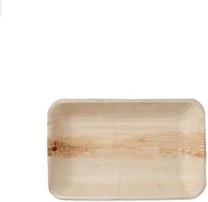 Hampi HPRE25JV Palm Leaf Plate, Rectangular Major (Pack of 25)