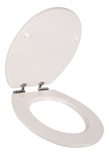 WC-Sitz High Gloss Real White, weiß | Toilettensitz | WC-Brille aus Holz | Soft-Close-Absenkautomatik | Toilettendeckel mit Metall-Scharnier Fast-Fix-Schnellbefestigung - 8