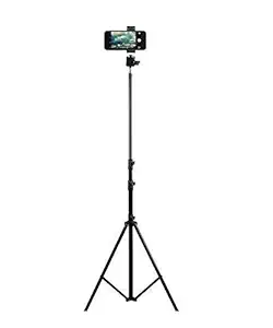 Teconica JR55 7 Feet Portable Tripod Stand with Adjustable Height & 360 Degree Rotational Head Compatible with All Mobile & Camera (Multi Color)