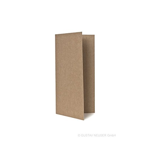 25 Stück // Doppelkarten, Recycling - Naturfarbe braun, DIN LANG 105 x 210 (100% natubelassenes Material - FSC-zertifiziert)