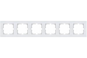 EXEN - Serie KARELL Rahmen 6-fach für Lichtschalter und Steckdose - Panel für Wandlichtschalter und Steckdosen - Weiß - 438mm - K106/01E