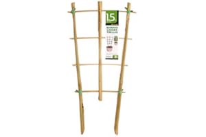Mininfa Natural Bamboo Trellis, 1.5 x 0.75FT Garden Ladder Trellis, Plant Trellis for Climbing Plants, Vegetables, Pots - 3 Pack