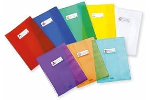 AURORA STORE CONFEZIONE 10 COPRIQUADERNI MAXI IN PPL A4 TRASPARENTI COLORI MISTI