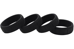 MEROURII Silicone Wedding Ring for Men, 4PCS Rubber Wedding Bands for Athletes Fitness Workout Gym Sports 8mm Width 2mm Thickness