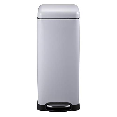 Mari Home Contenedor de Reciclaje | Cubo Basura 30L con Tapa Domo | para Dormitorio, Baño, Cocina, Jardín | Pedal y Cubo Interno | Gris