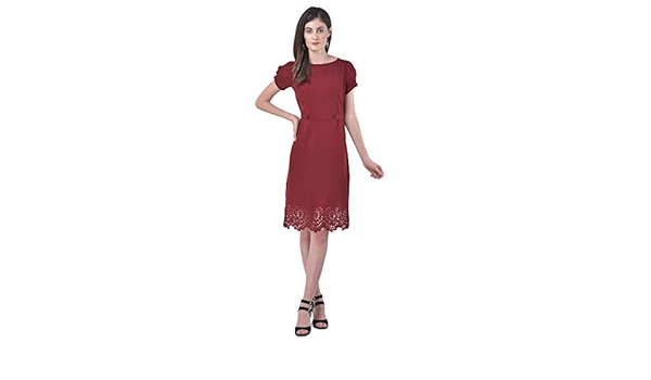 maroon work dress
