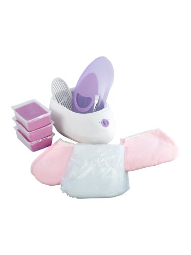 4L Wax Heater set Hug Flight® Paraffin Wax Bath Warmer pot Aluminum waxing Kit Pack With Brush & Booties & Mitts & 50 x Bag & 450g x 3 Lavender