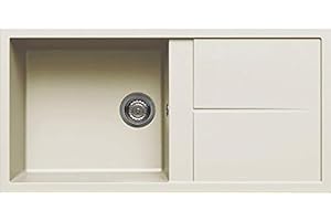 Elleci LGU48062 Lavello da Incasso GRANITEK, Bianco Antico