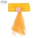 Produktbild LUOEM 5 stücke Organza Stuhl Schärpen Bogen Schärpe für Hochzeit Geburtstag Bankett Veranstaltungen Liefert (Golden Gelb)