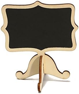 Say Hello 10 Pcs Mini Chalkboards Place Cards with Easel Stand,Wood Rectangle Small Chalkboard Signs for Wedding, Birthday Parties, Table Numbers, Food Signs and Special Event Decoration (Wave, Wooden)