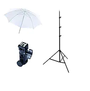 WON Studio Photo_51 33 Umbrella Light Setup with B-Bracket and Stand (Multicolour) (Pack of 3)