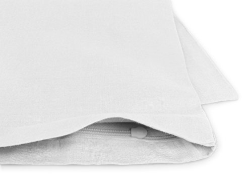 Renforcé-Kissenbezüge im Doppelpack – 100% Baumwolle – schlicht und edel im Design, in 8 Uni-Farben, 40 x 80 cm, weiß - 5