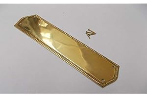 S & S INTERNATIONAL Georgian Pain Ger Door Plate Polished Brass (Polished Brass)