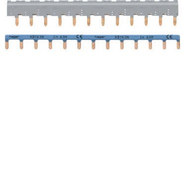 Hager barre de pontage - 3 pôles + neutre - languettes - 12 modules - hager kbn863a