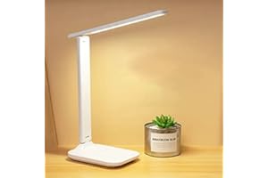 ‎ANDYLV ANDYLV Schreibtischlampe LED Tischlampe Dimmbare Tischleuchte Touch-Schalter,3 Farb und 10 Helligkeitsstufen Augenfreundliche Tischlampe Nachttischlampefür Büro,Lesen,Studieren [Energieklasse A+++]