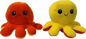 Touchy Toy Soft Toys Octopus Toys for Girls/boy/Baby | Birthday Decoration kit Combo | for Women/Men | Birthday Gift for Girls/Boys | Soft Toy Reversible(Yellow-Orange)