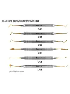 GDC Composite Filling Instrument Titanium Coated, Set of 6, Gold