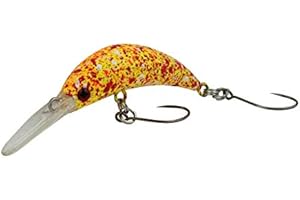 Fishing Tackle Max Unisex – Erwachsene 10C5200345C10 FTM Mega Masu MR Wobbler 3,5cm 35mm 2,5g UV Camou Gelb 5200345 Ultra Light Fischen Forellenangeln Barschangeln, Bunt, Normal