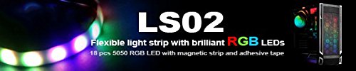 SilverStone SST-LS02 – LED Strip Lichtstreifen für Modding von PC Gehäusen, RGB 5050 Multi-Color, 30 cm, 18 LEDs (2 Stck.) - 9