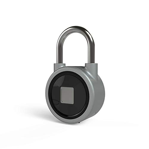 Preisvergleich Produktbild Jasnyfall USB Wiederaufladbare Smart Keyless Fingerprint Lock IP65 Wasserdichte Diebstahlsicherung Vorhängeschloss Tür Gepäck Fall Schloss grau