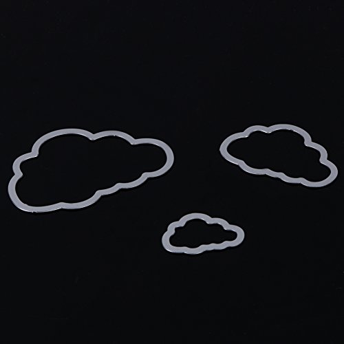Demiawaking 3Pcs Metall Wolken Form Stanzschablonen Metall Schneiden Schablonen für DIY Scrapbooking Album, Schneiden Schablonen Papier Karten Sammelalbum Dekor (20) - 3