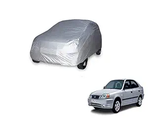 Auto Hub Waterproof Car Body Cover Compatible with Hyundai Accent (Model : 2010-2015) , Silver.